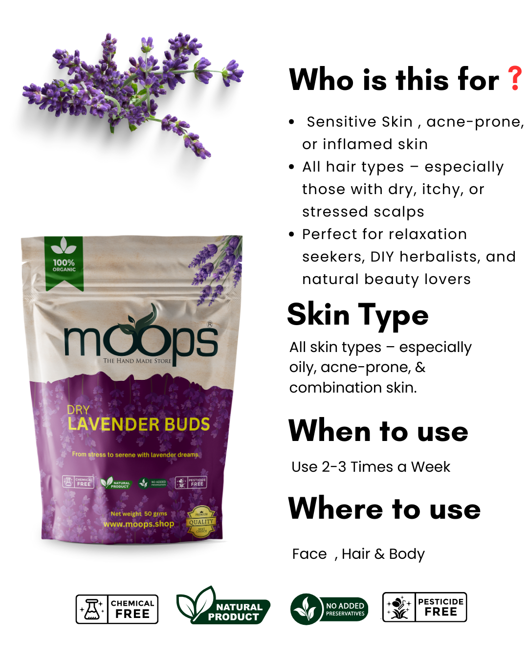 Moops Dried Lavender Buds