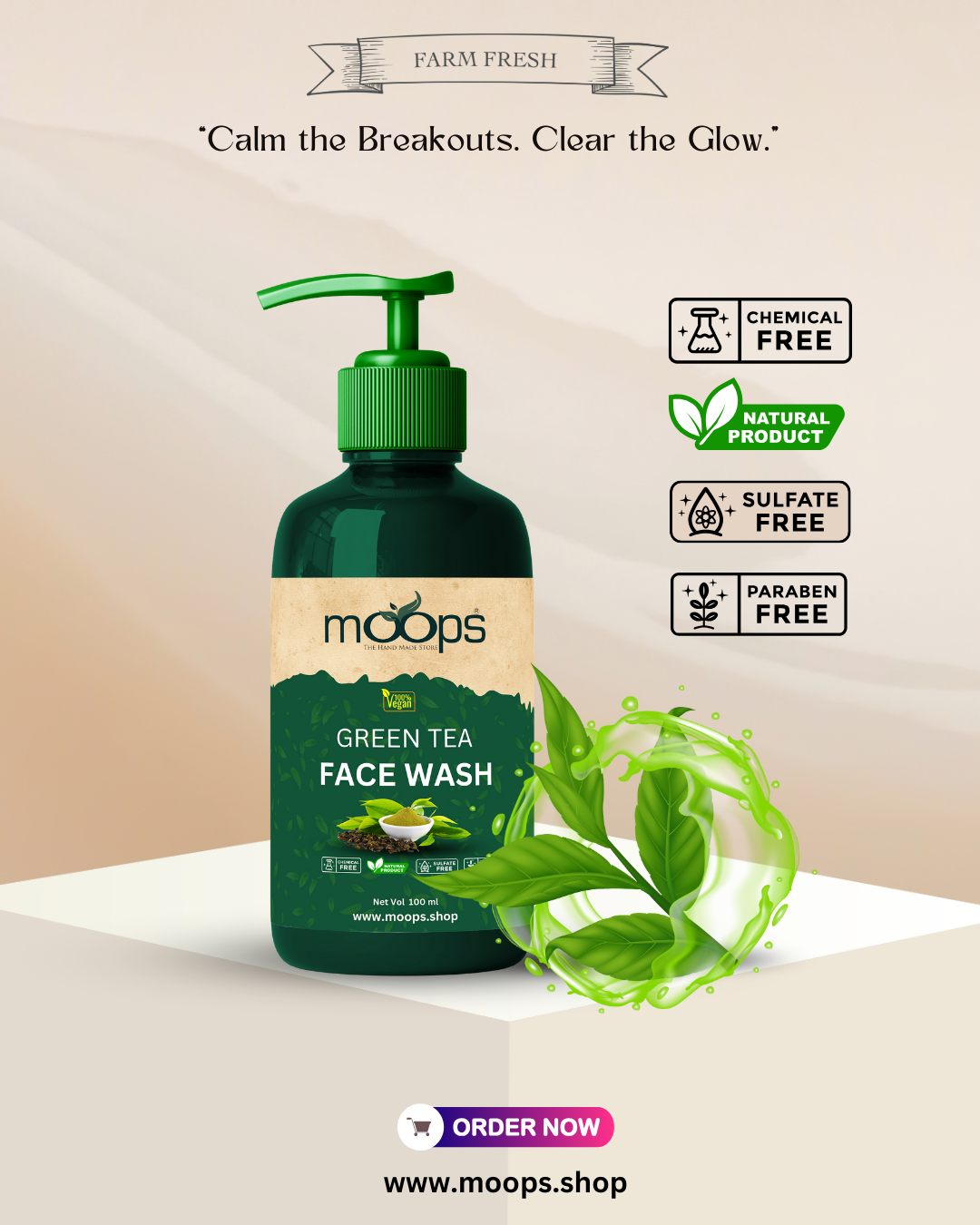 Moops Green Tea Face Wash