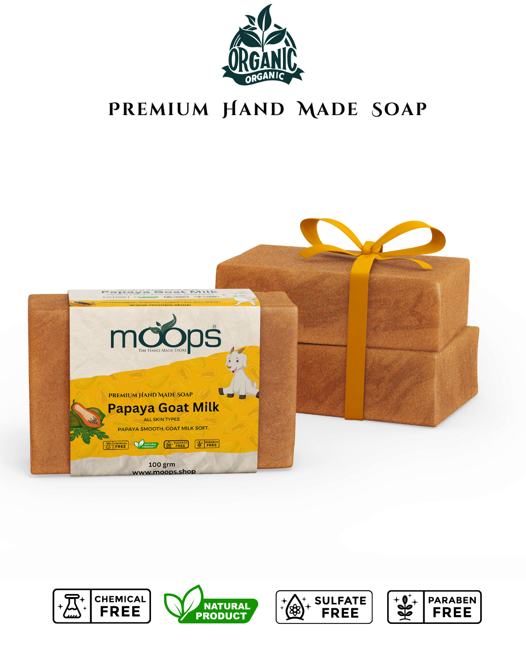 Moops Goat Milk Papaya Premium Handmade Soap