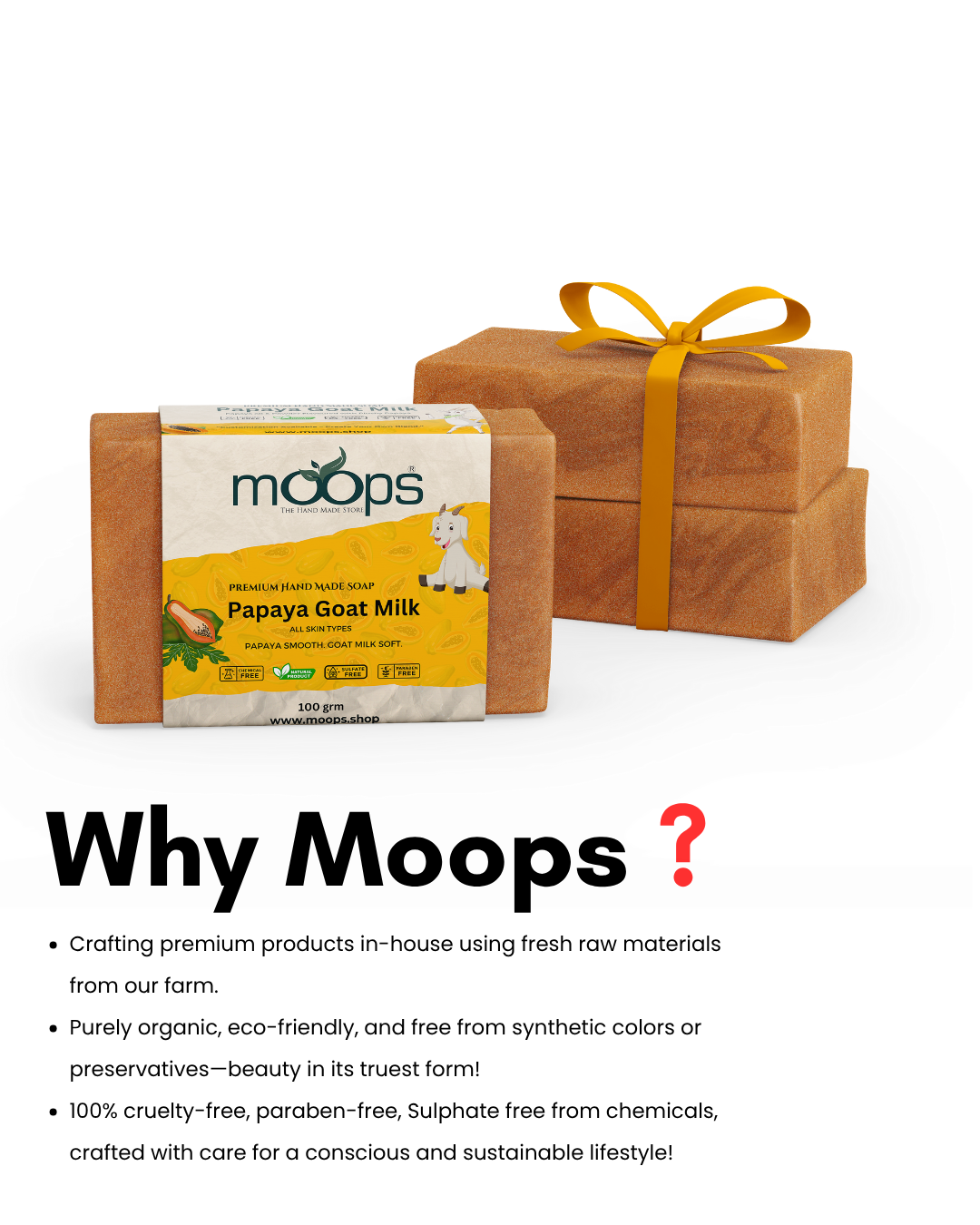 Moops Goat Milk Papaya Premium Handmade Soap