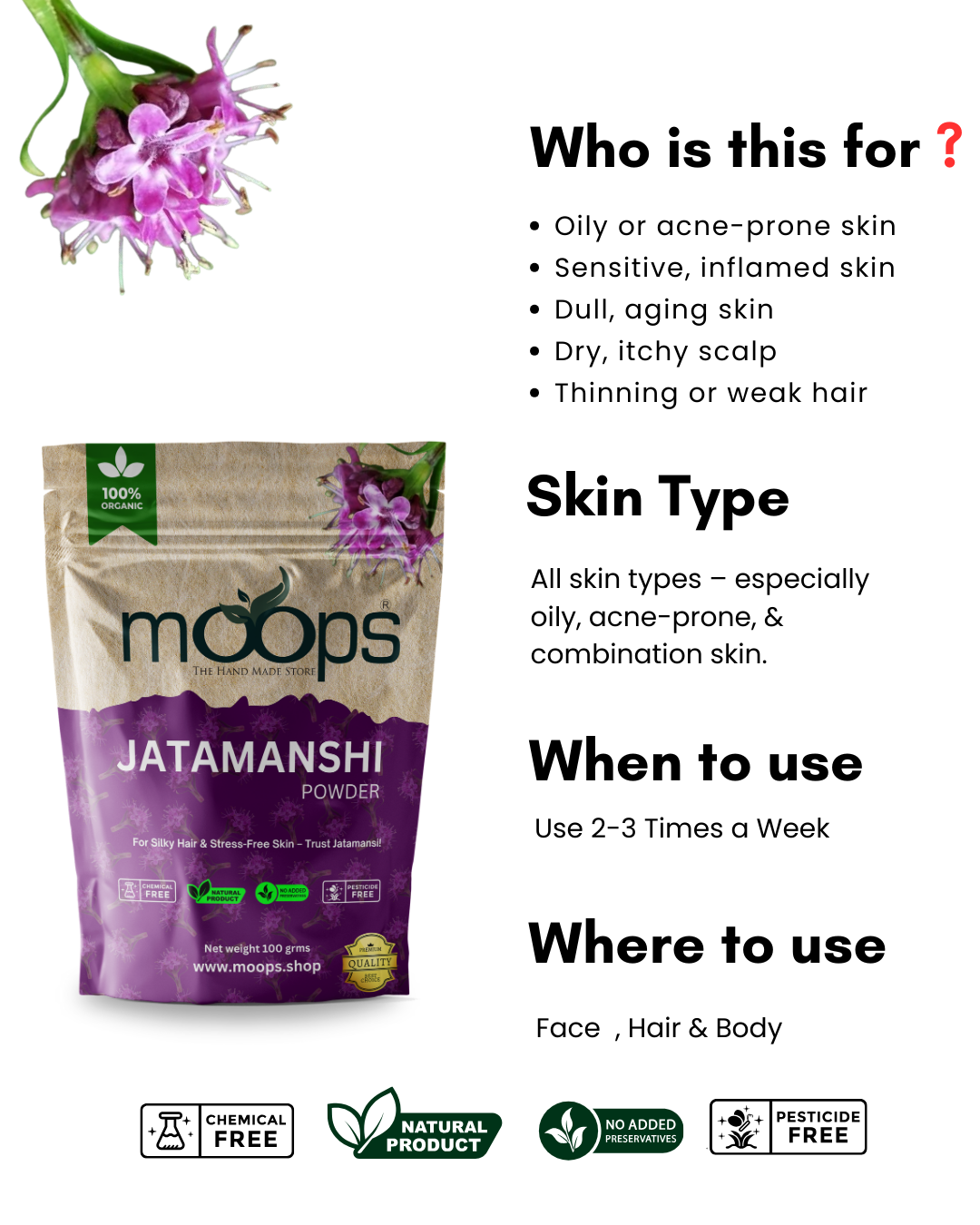 Moops Jatamansi Powder