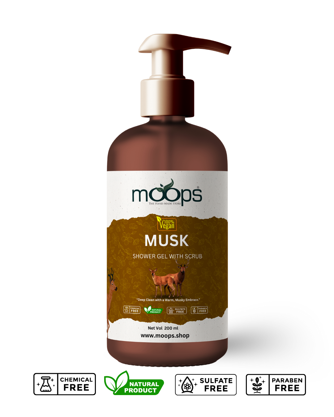 Moops Musk Shower Gel with Scrubber