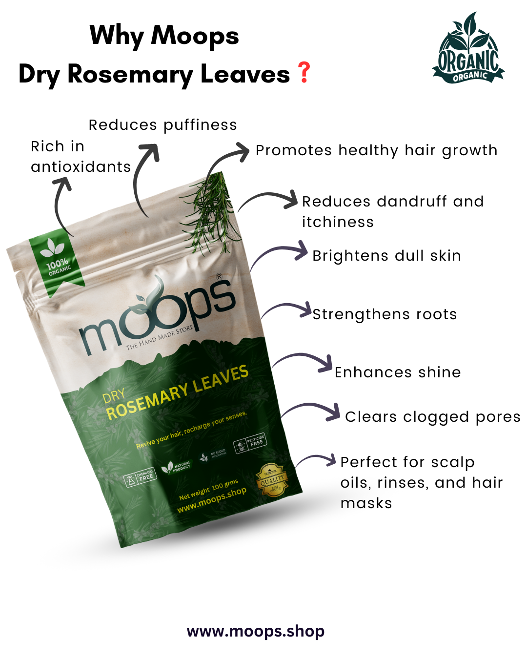 Moops Dried Rosemary Leaves