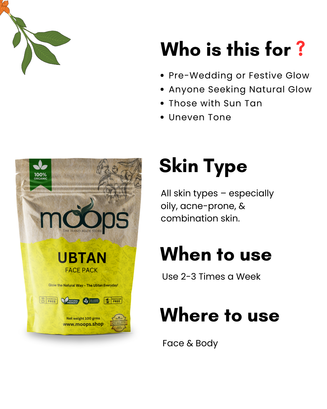Moops Ubtan Face Pack