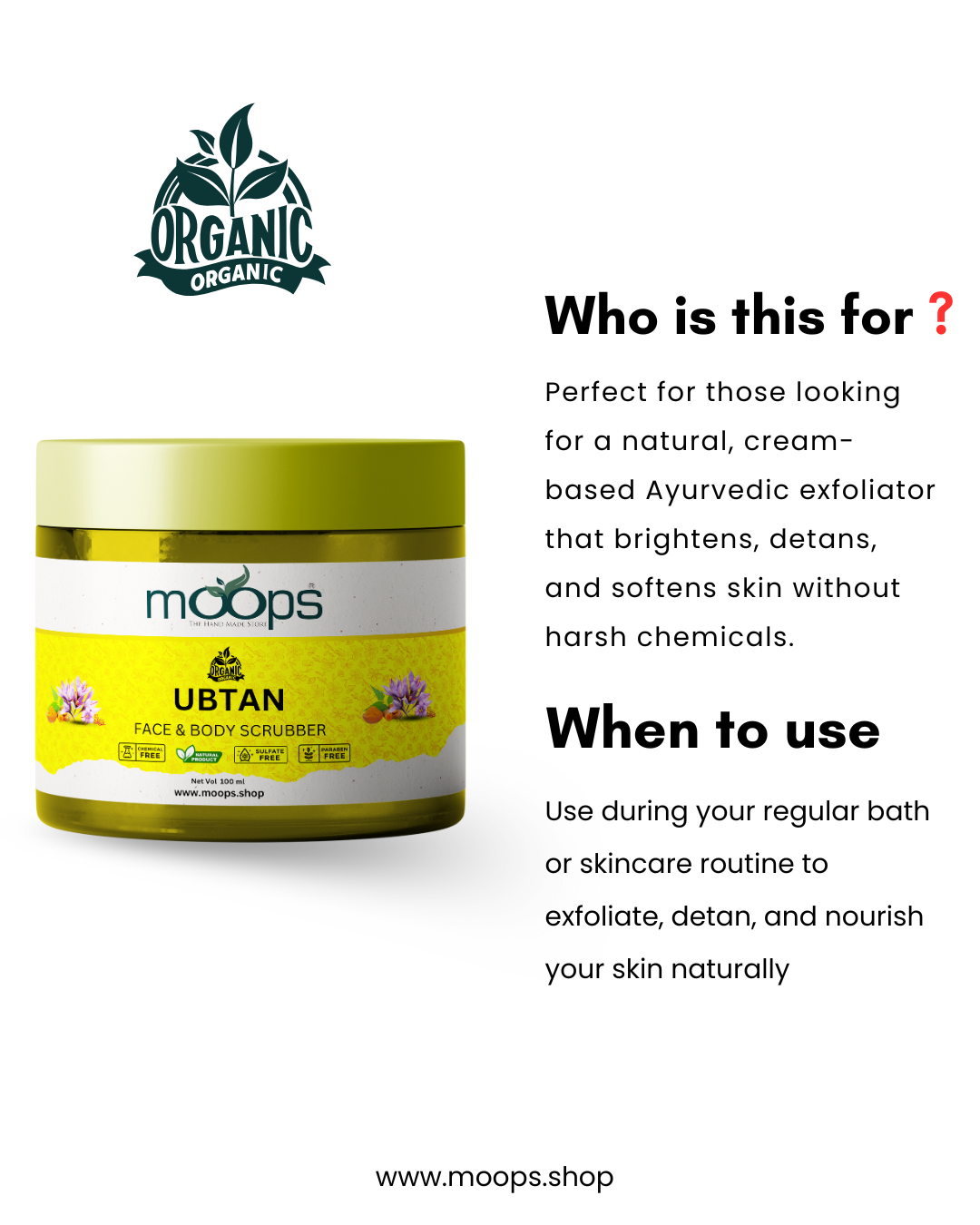 Moops Ubtan Face & Body Scrubber