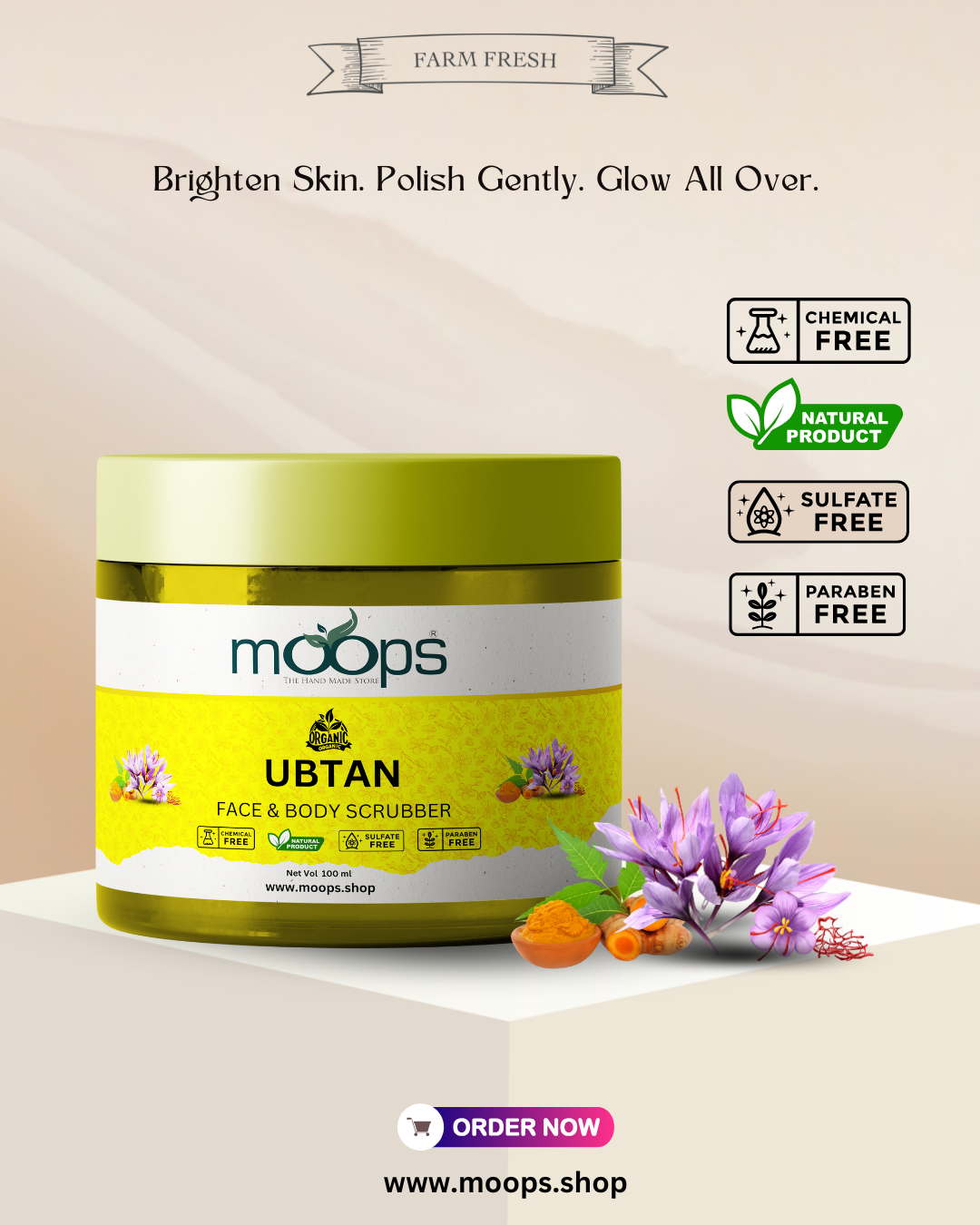 Moops Ubtan Face & Body Scrubber