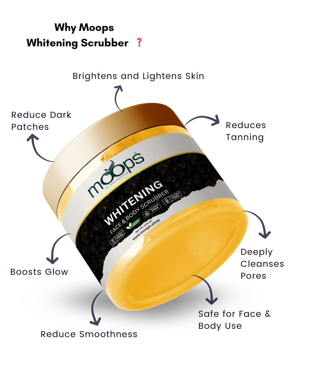 Moops Whitening Face & Body Scrubber