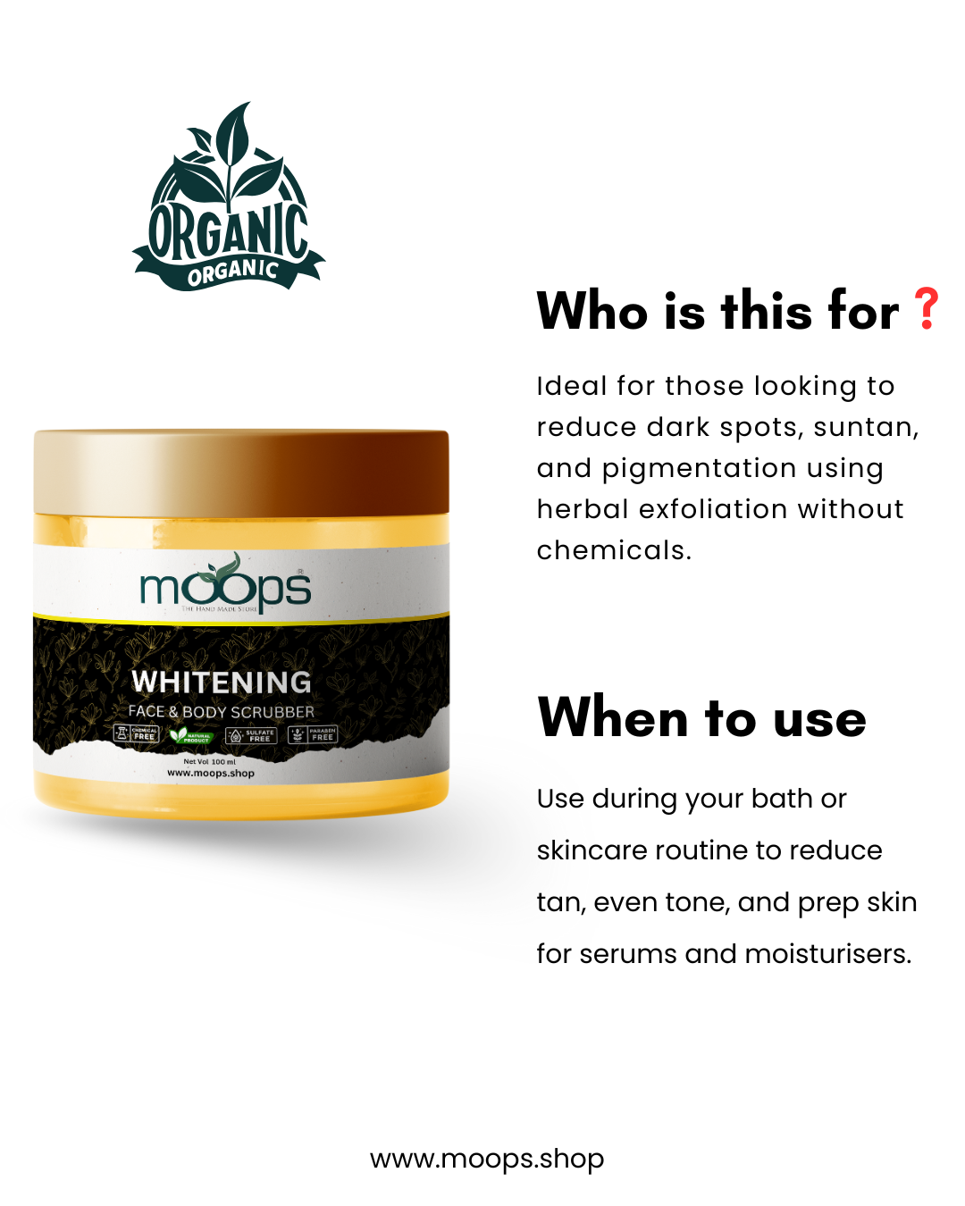 Moops Whitening Face & Body Scrubber