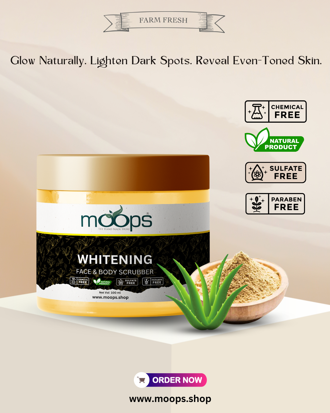Moops Whitening Face & Body Scrubber