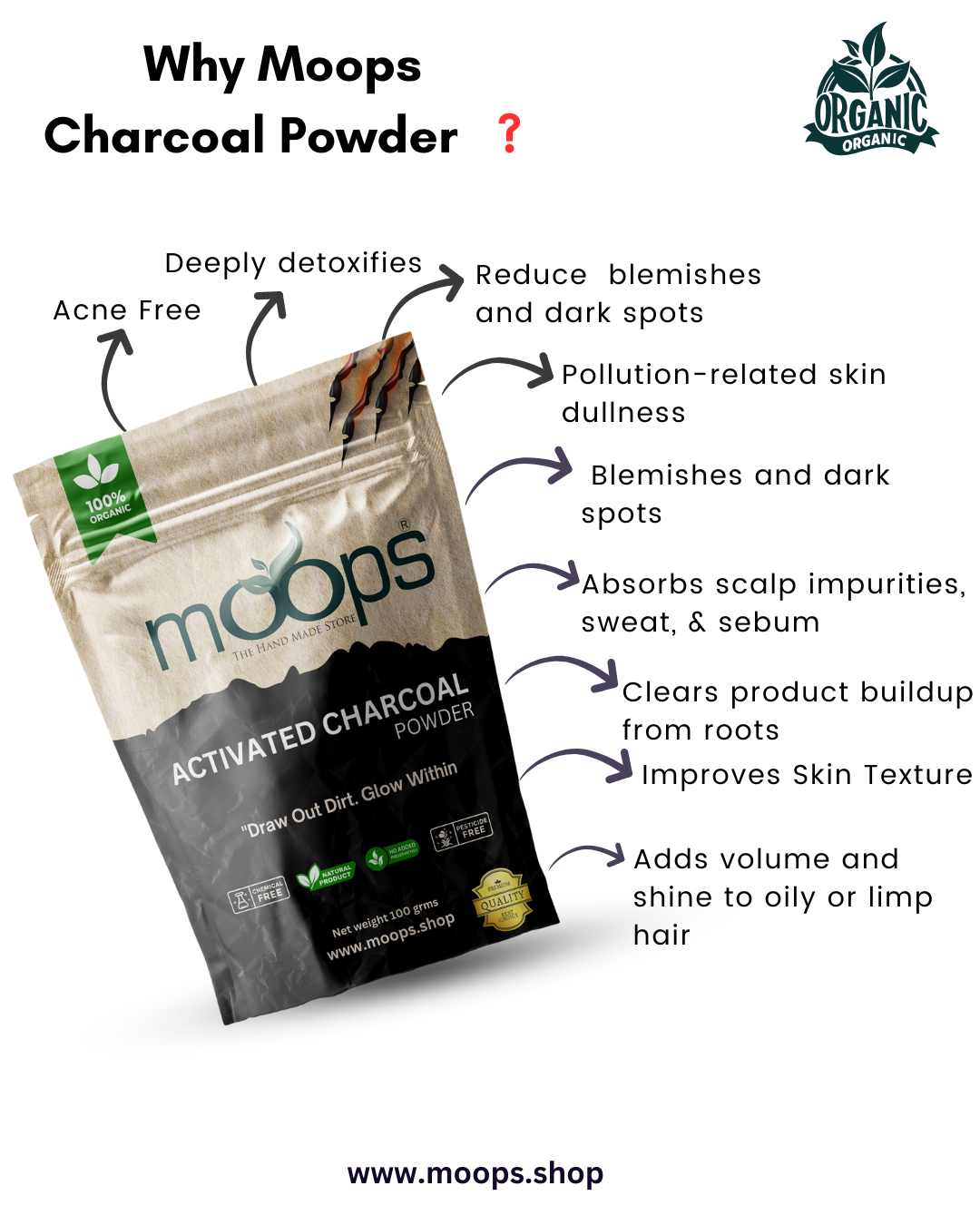 Moops Activated Charcoal Powder