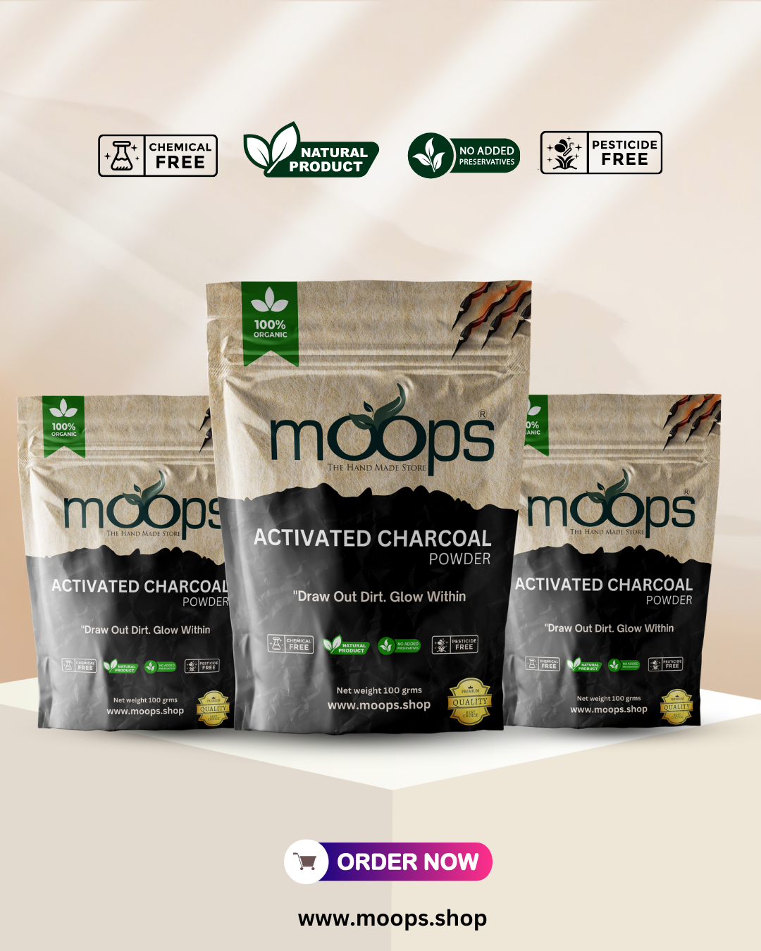 Moops Activated Charcoal Powder