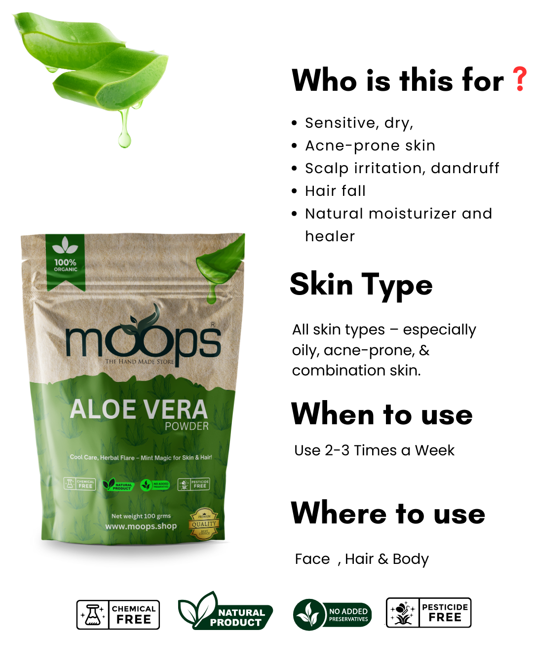 Moops Aloe Vera Powder