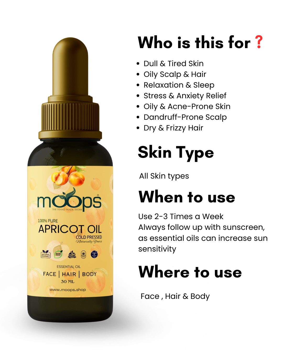 Moops Apricot Oil 