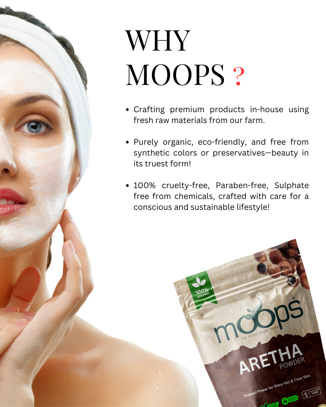 Moops Aretha Powder (Soapnut / Reetha Powder)