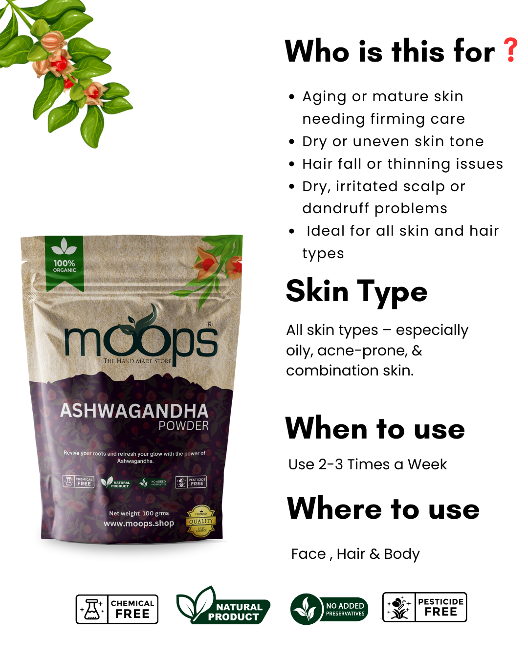 Moops Ashwagandha Powder
