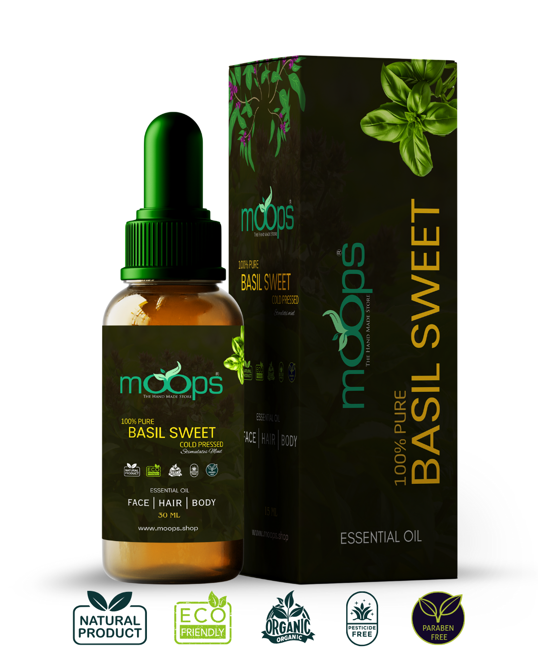 Moops Basil Sweet Essential Oil