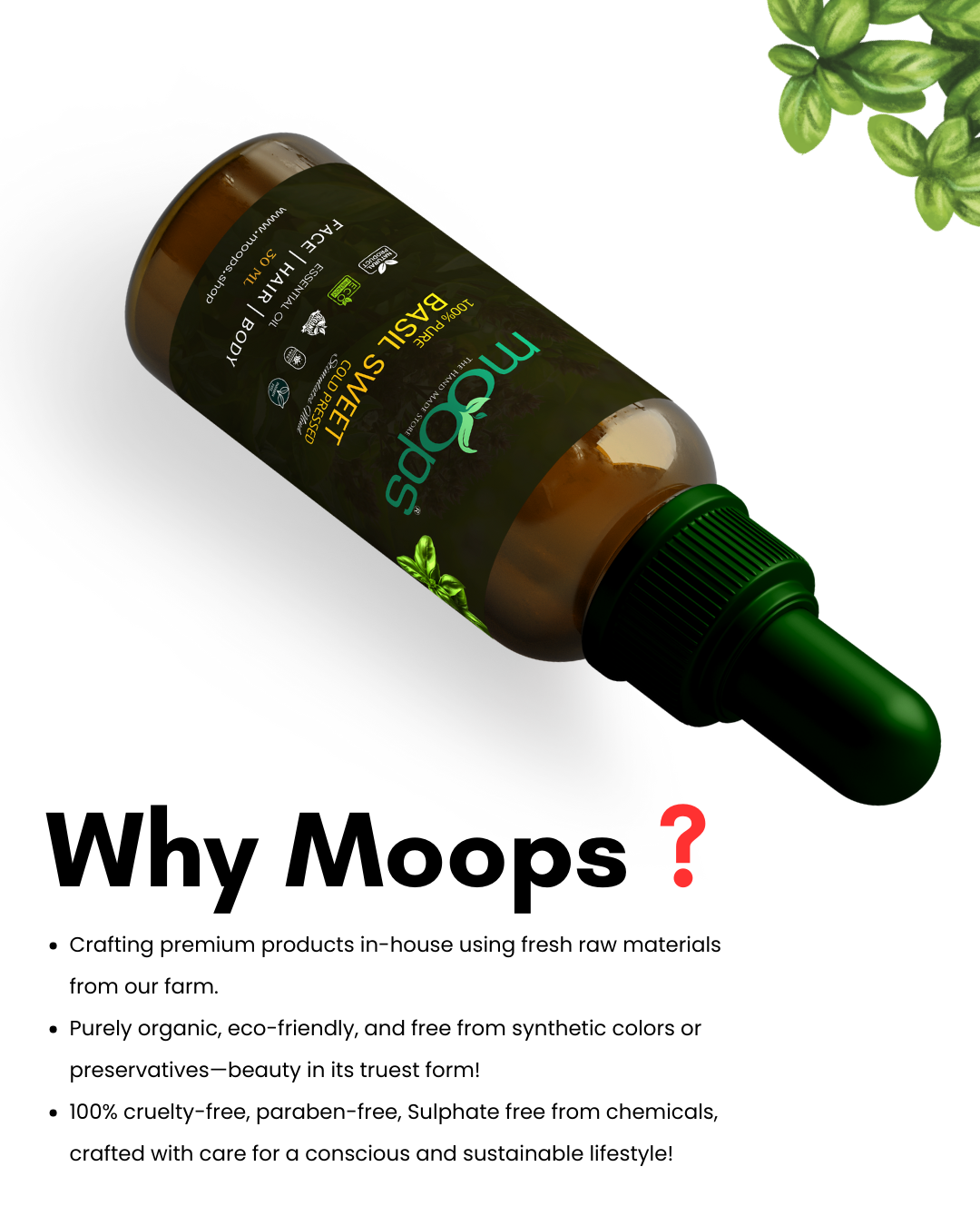 Moops Basil Sweet Oil