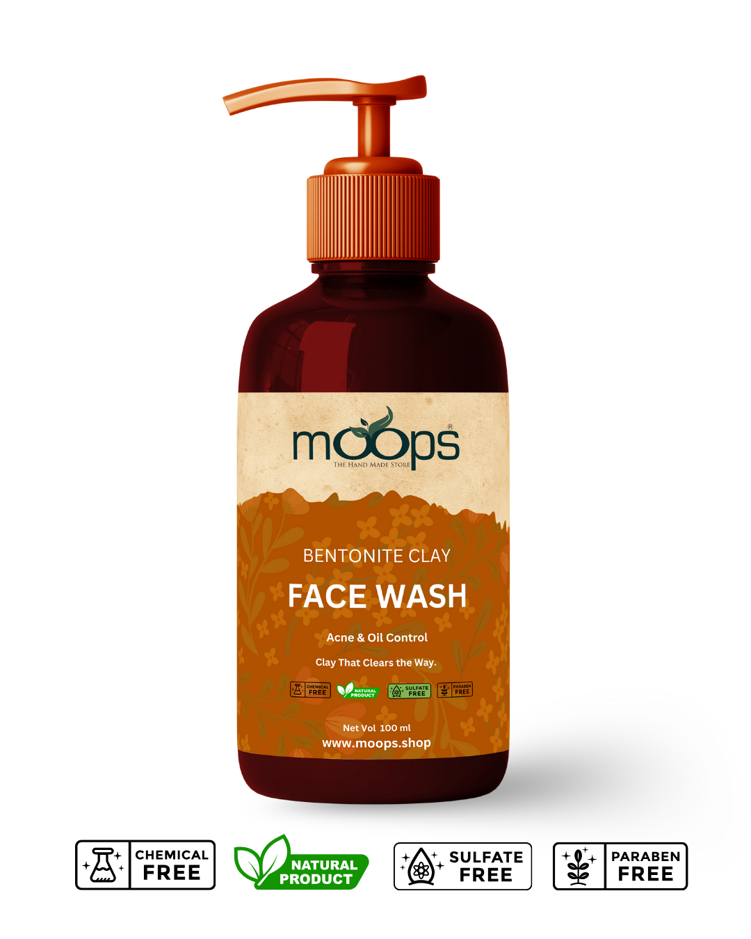 Moops Bentonite Clay Face Wash
