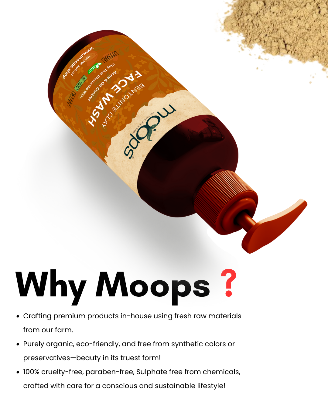 Moops Bentonite Clay Face Wash