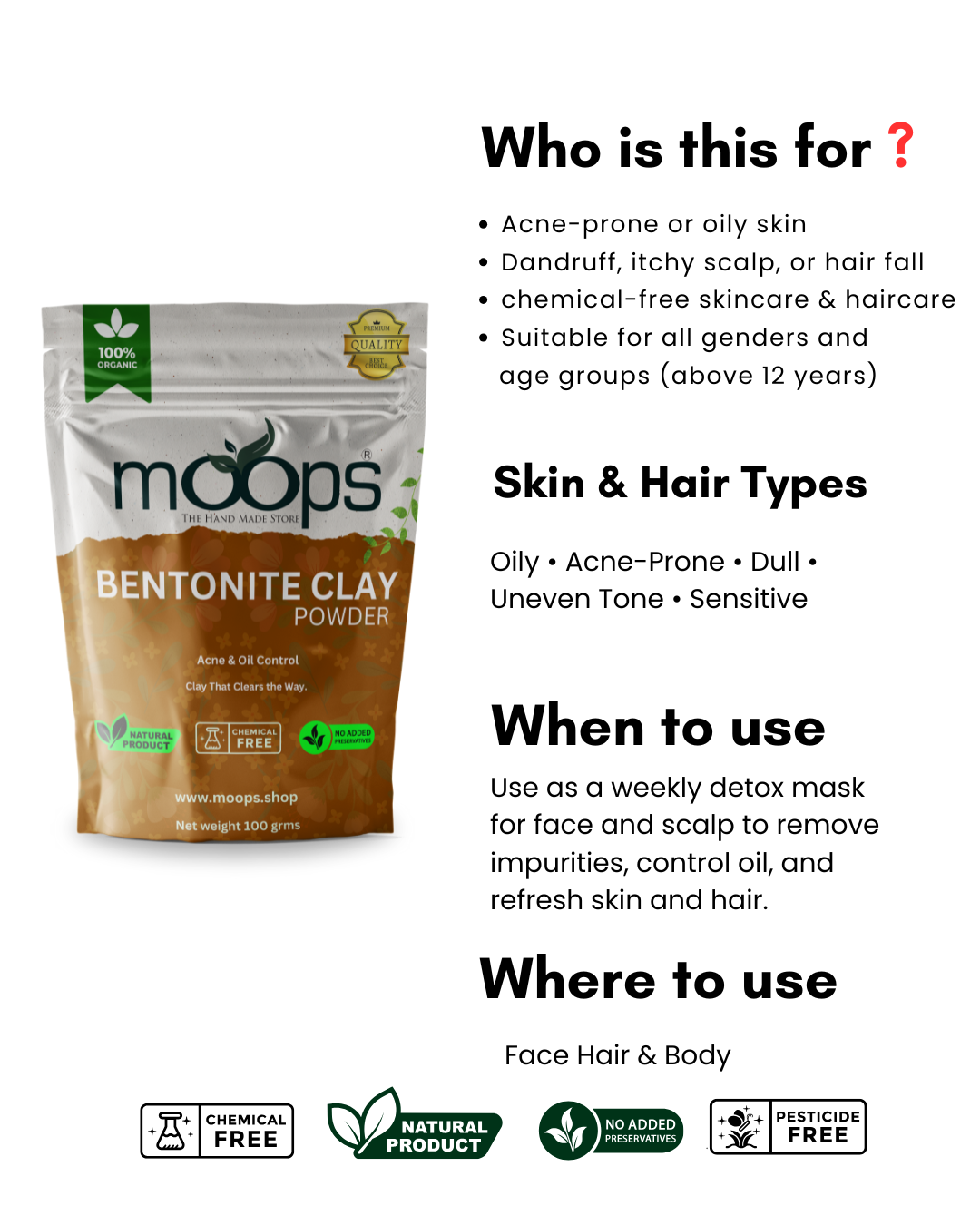 Moops Bentonite Clay