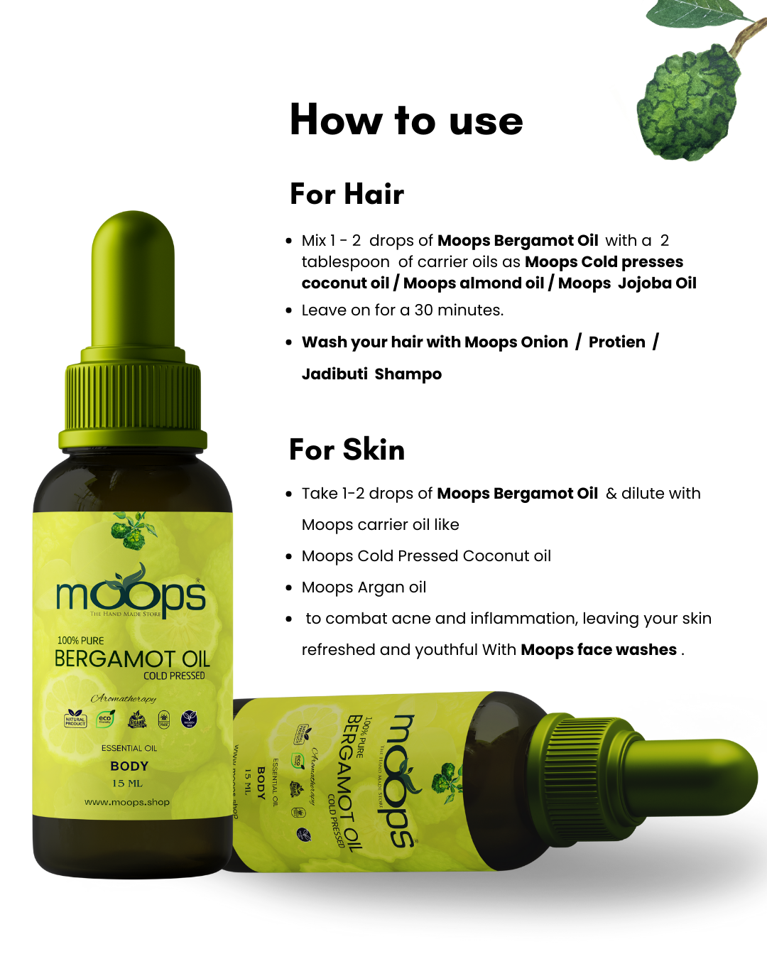 Moops Bergamot Essential Oil