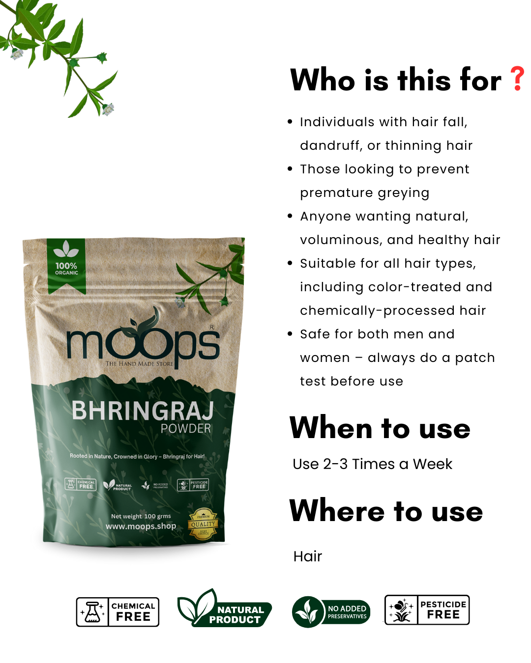 Moops Bhringraj Powder