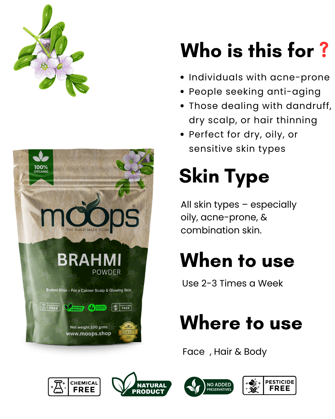 Moops Brahmi Powder