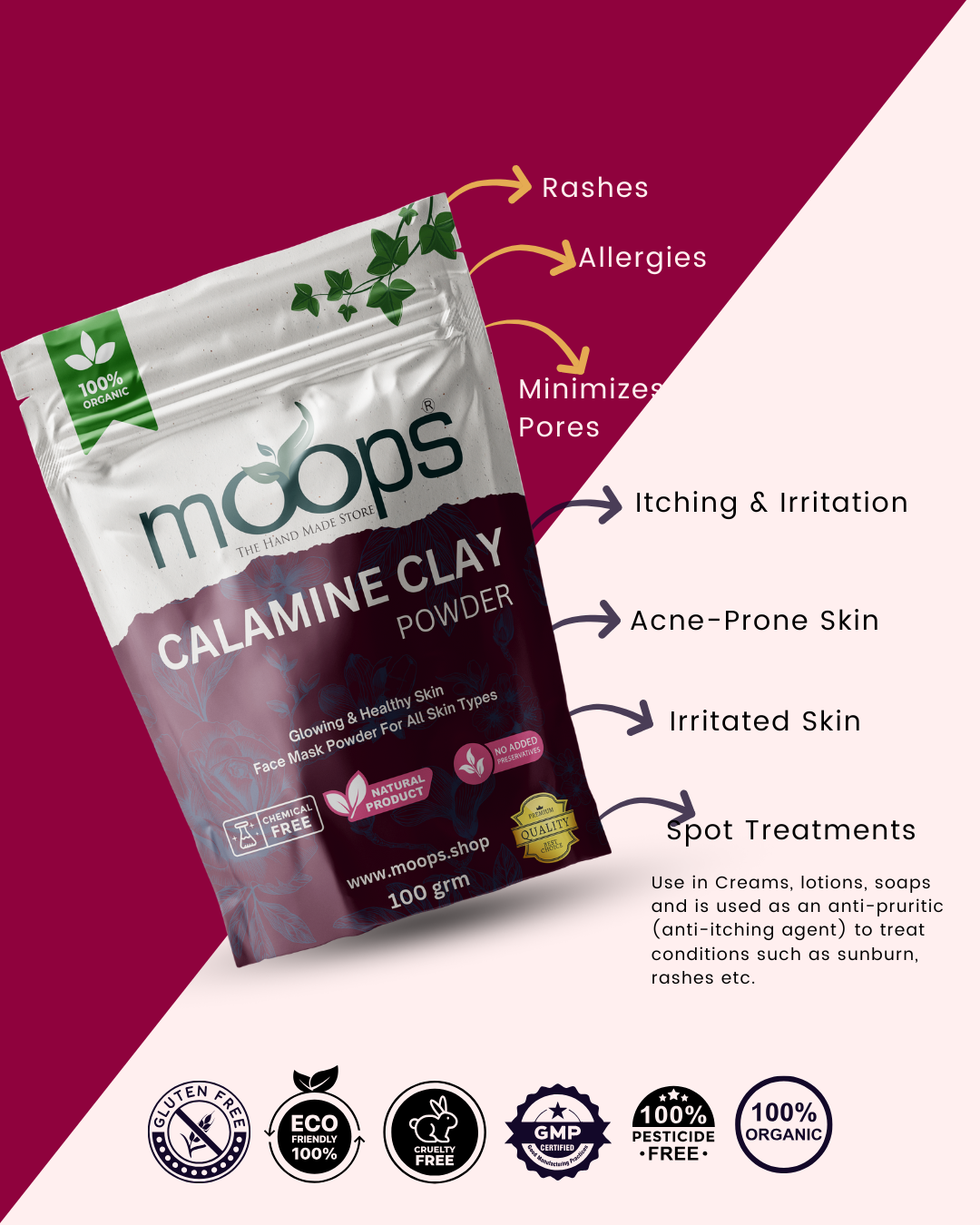 Moops Calamine Clay Powder