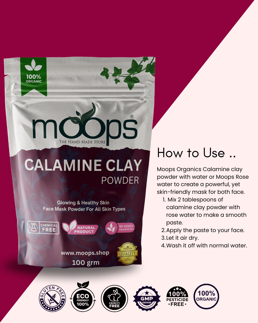Moops Calamine Clay Powder