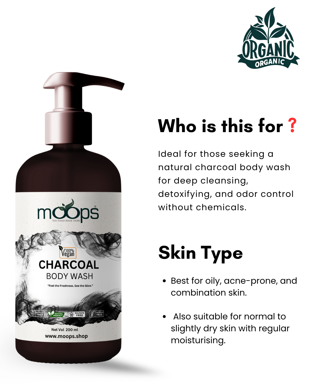 Moops Charcoal Body Wash