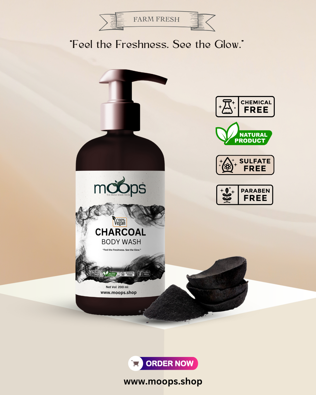 Moops Charcoal Body Wash