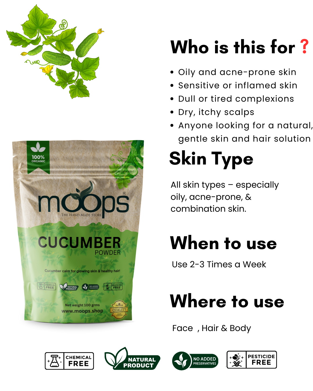 Moops Cucumber Powder