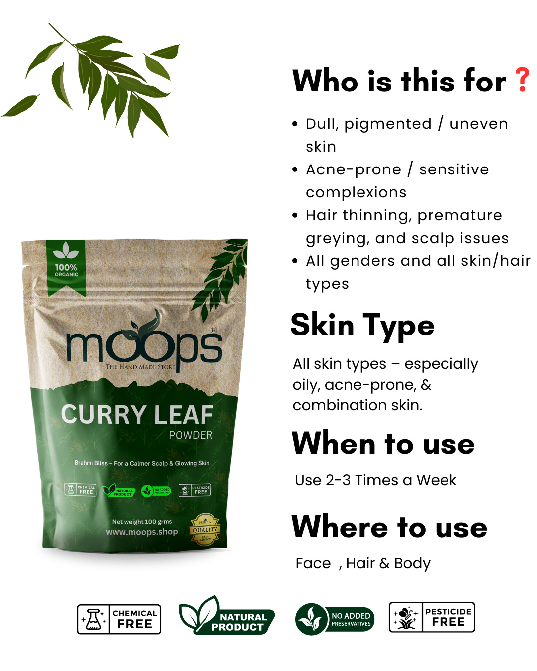 Moops Curry Leaf Powder
