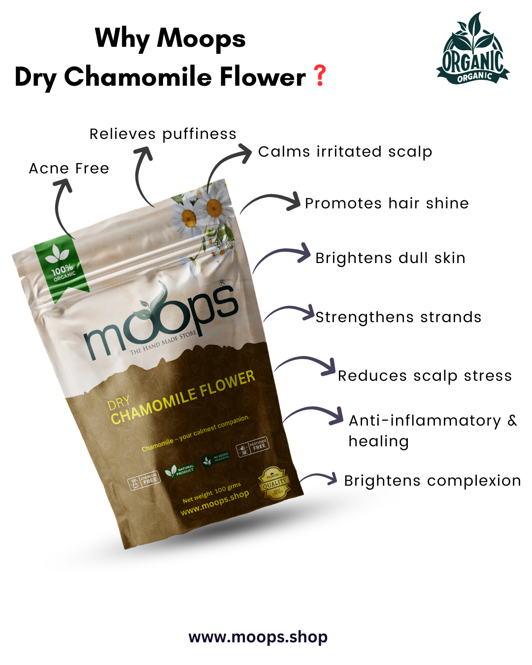 Moops Dried Chamomile Flowers