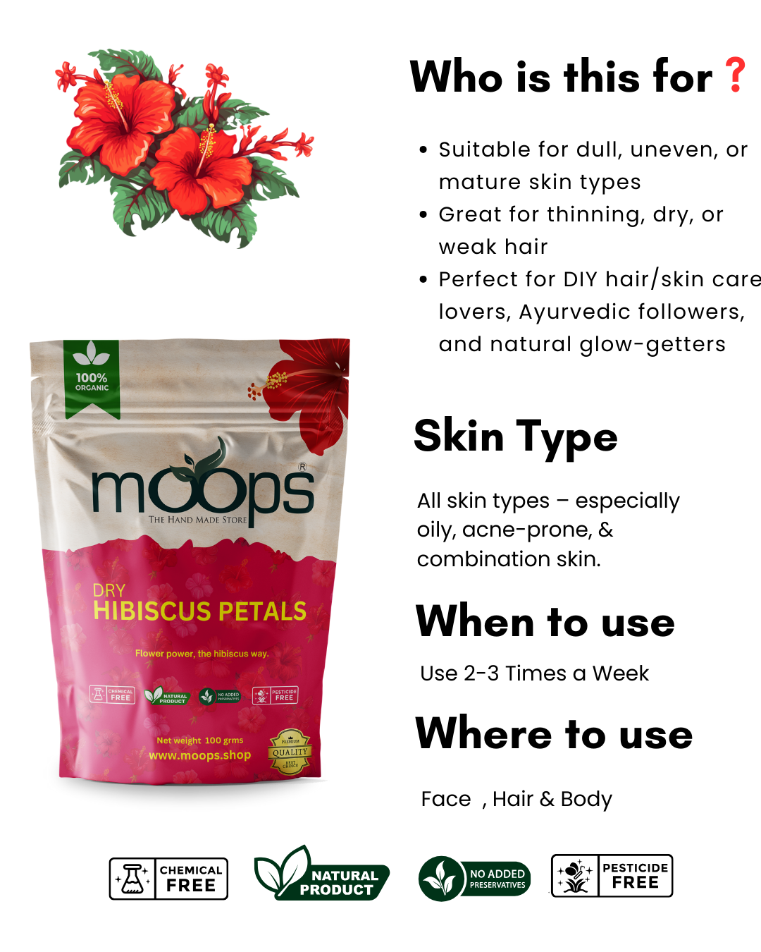 Moops Dried Rose Petals