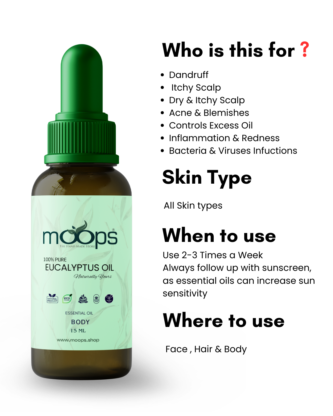 Moops Eucalyptus Essential Oil