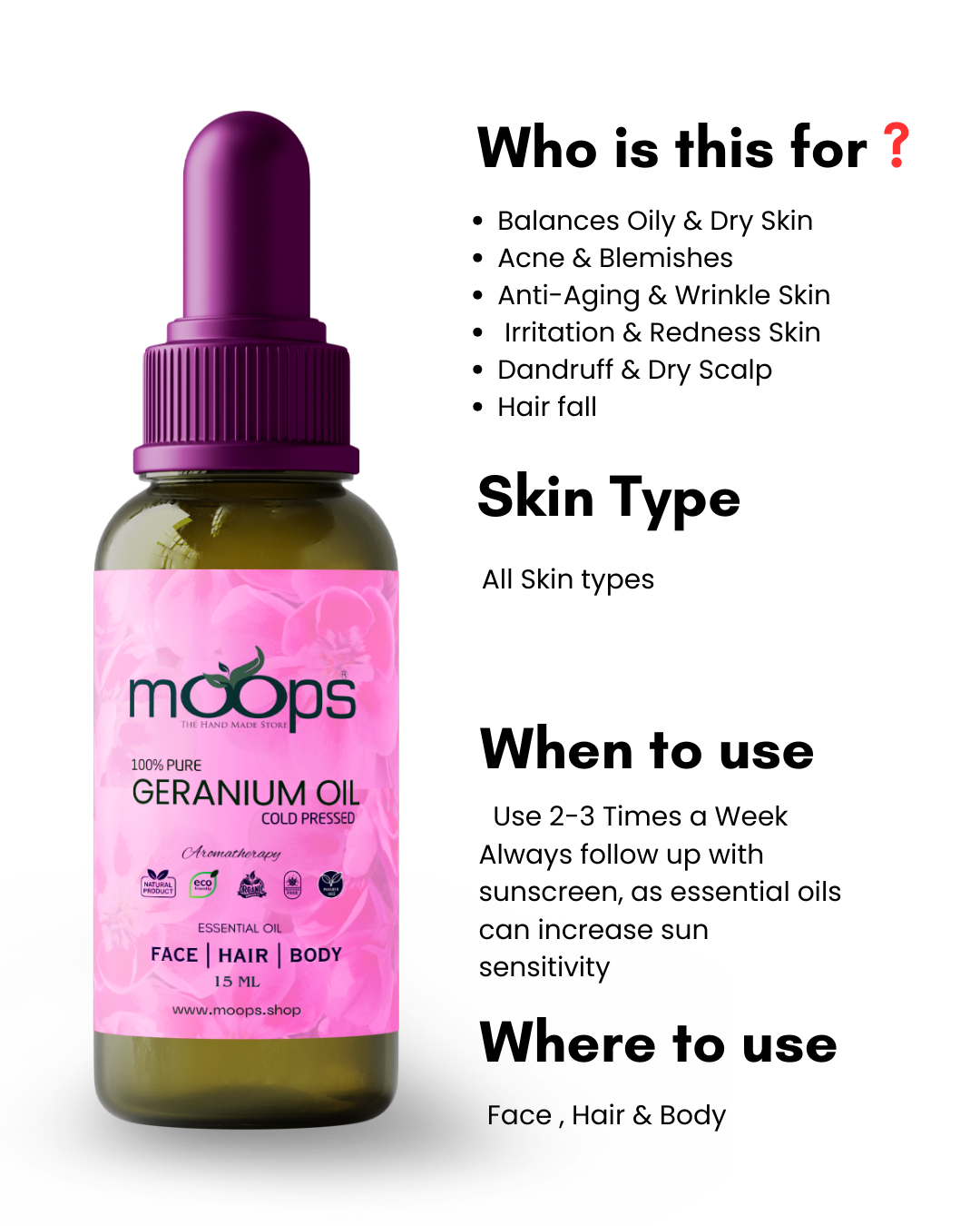 Moops Geranium Essential Oil