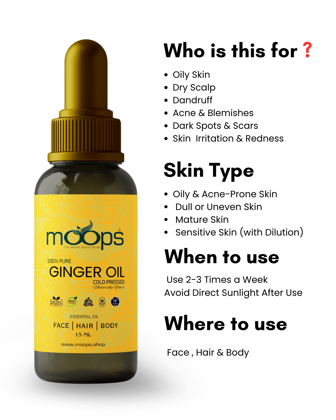 Moops Ginger Oil