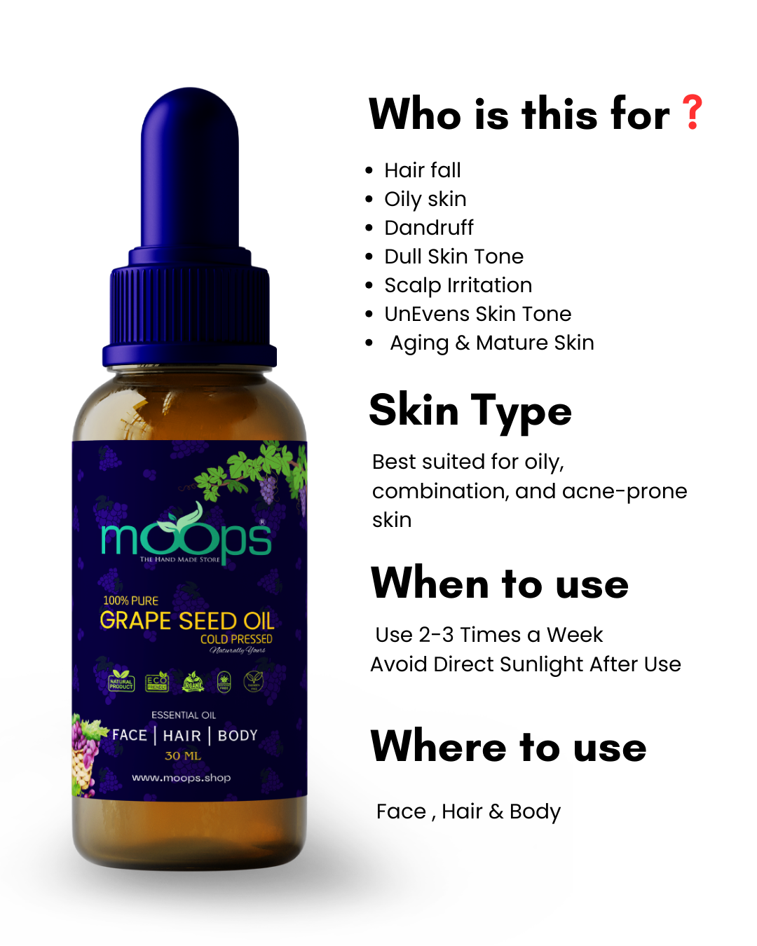 Moops Grape Seed Oil