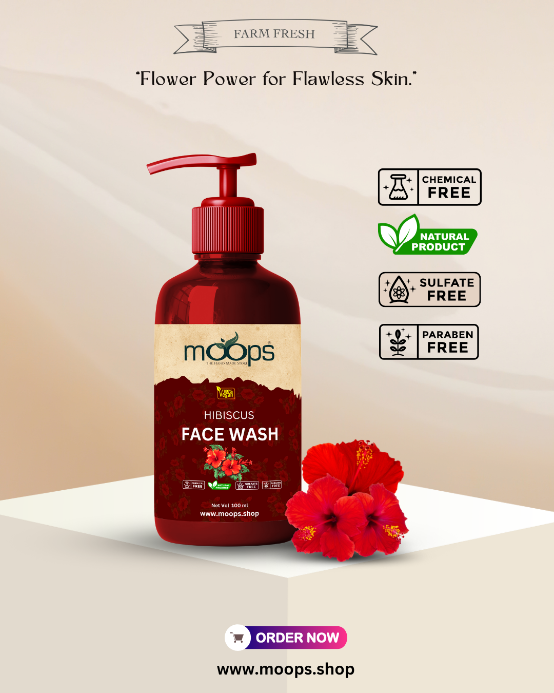 Moops Hibiscus Face Wash