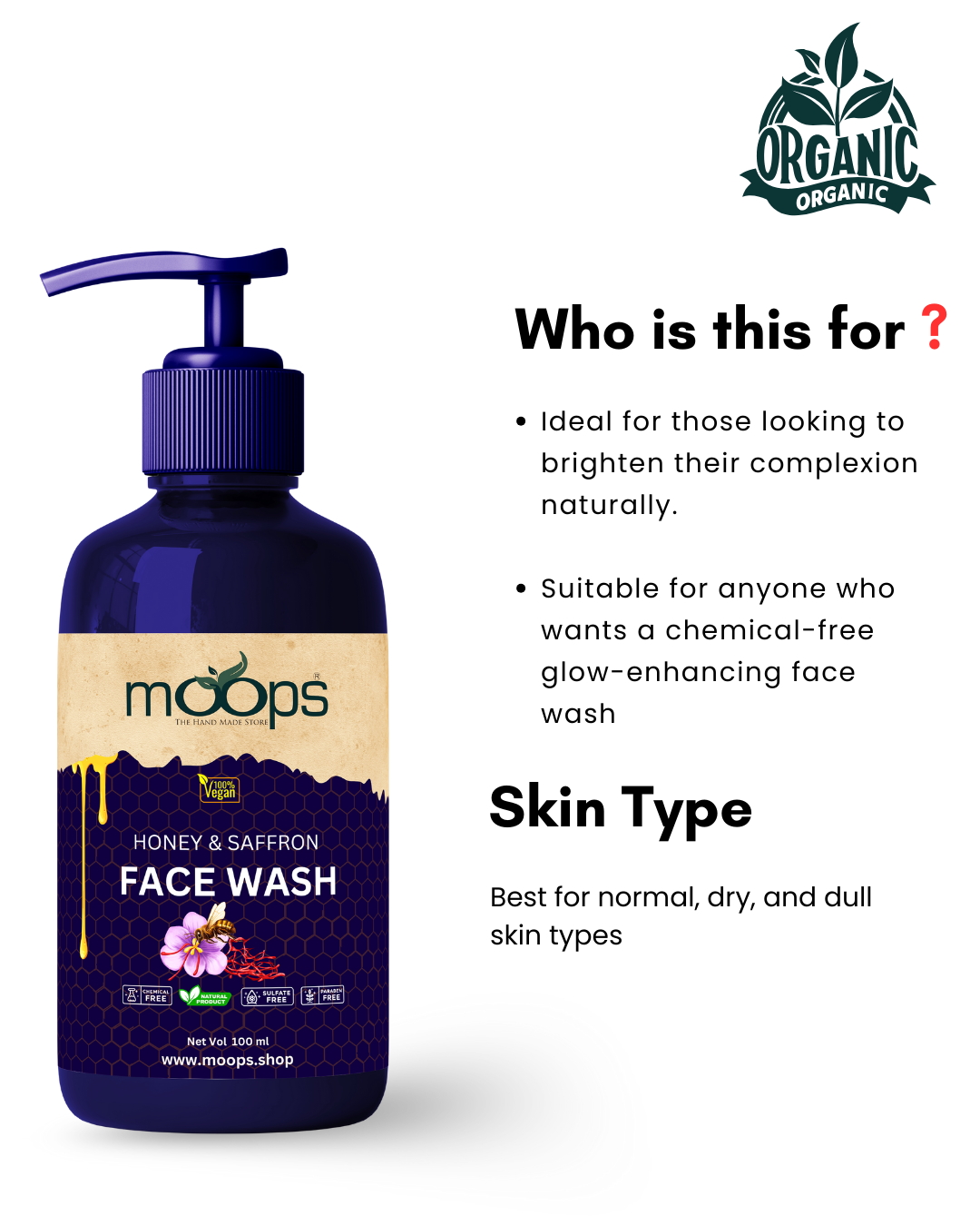 Moops Saffron & Honey Face Wash