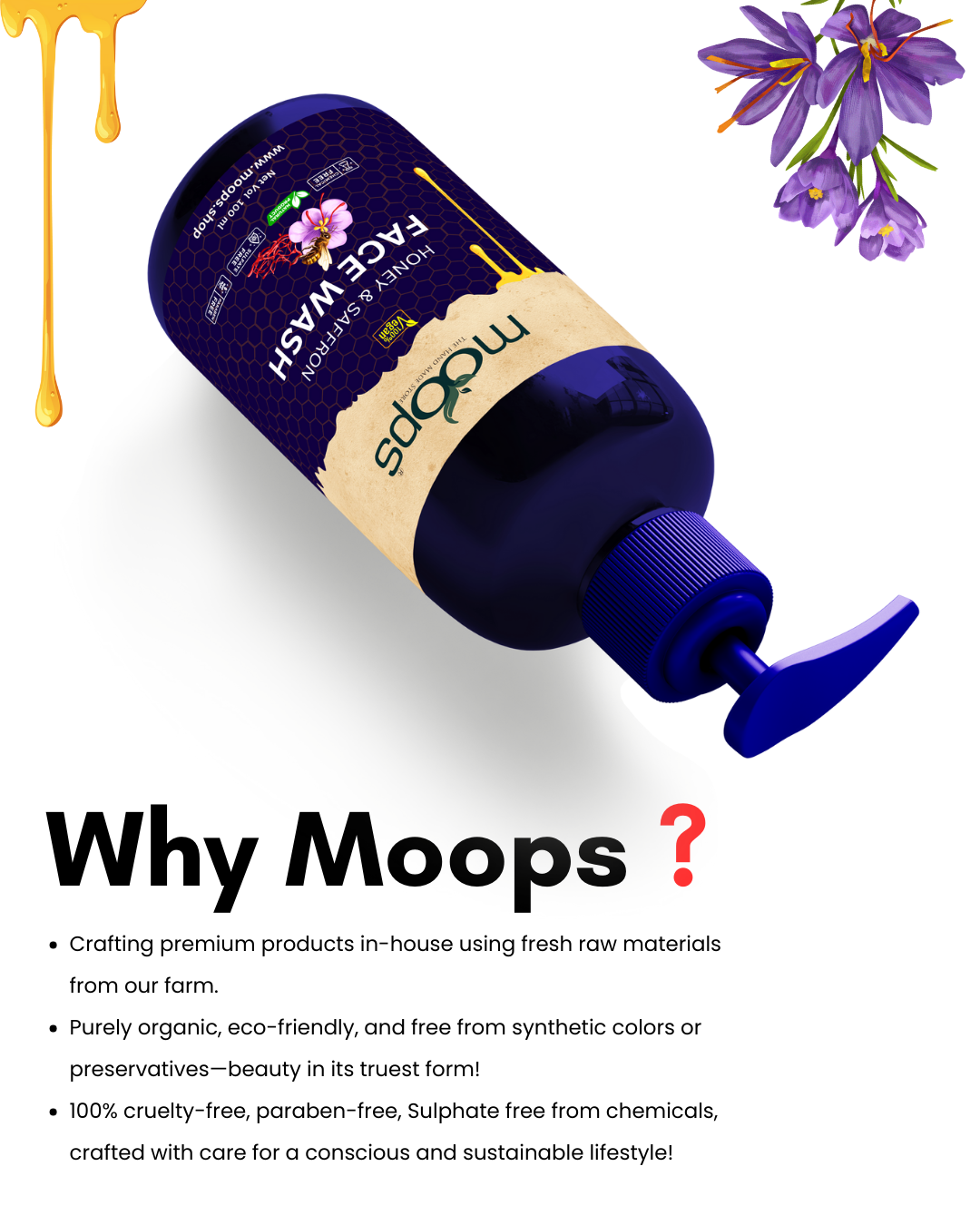 Moops Saffron & Honey Face Wash