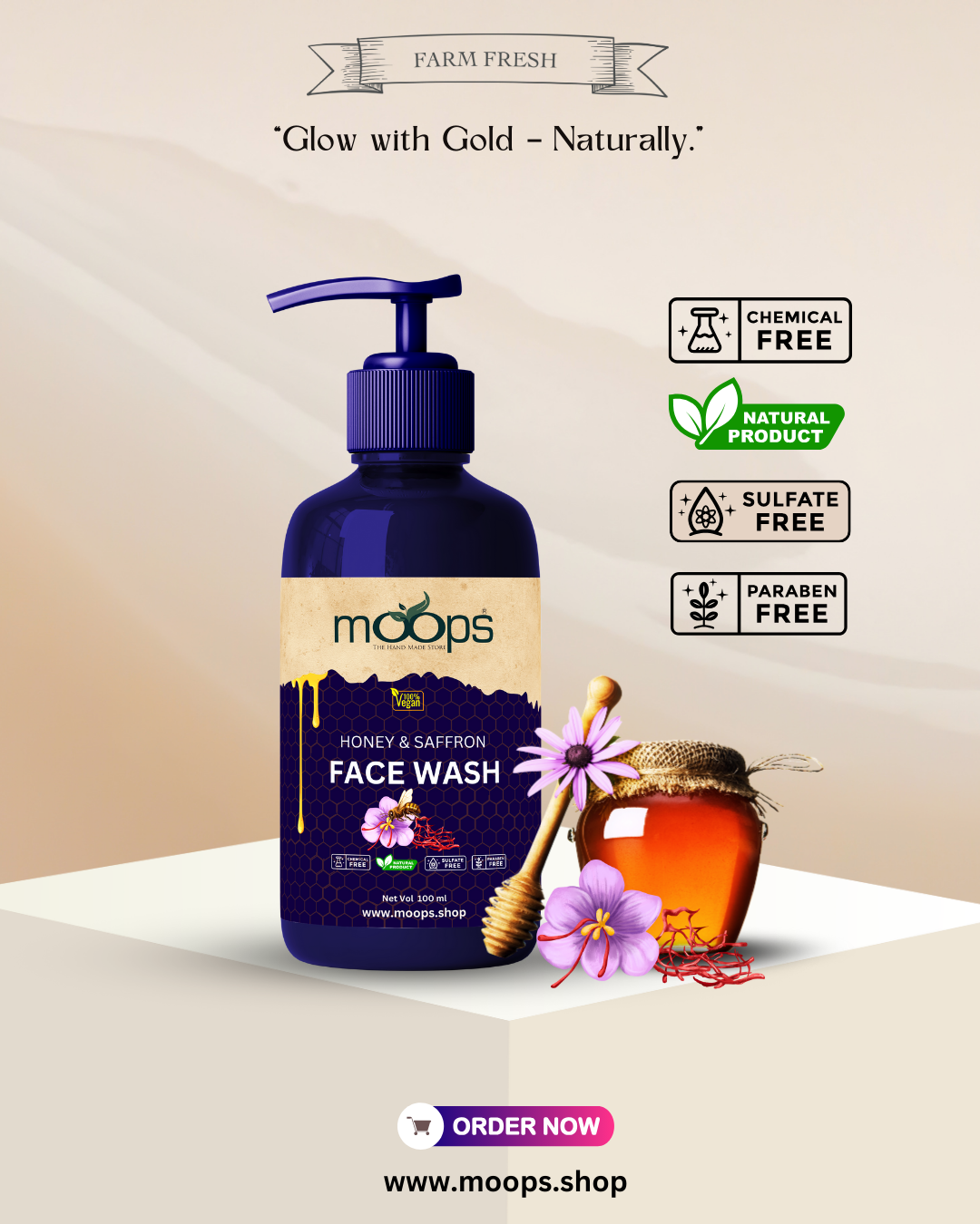 Moops Saffron & Honey Face Wash
