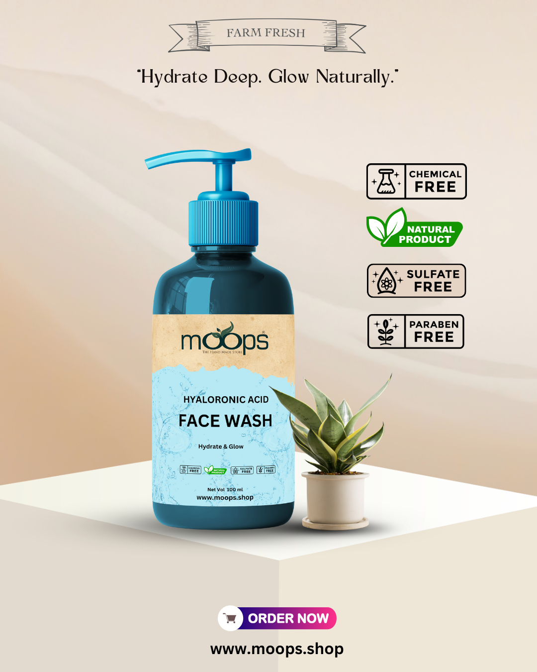 Moops Hyaluronic Acid Face Wash