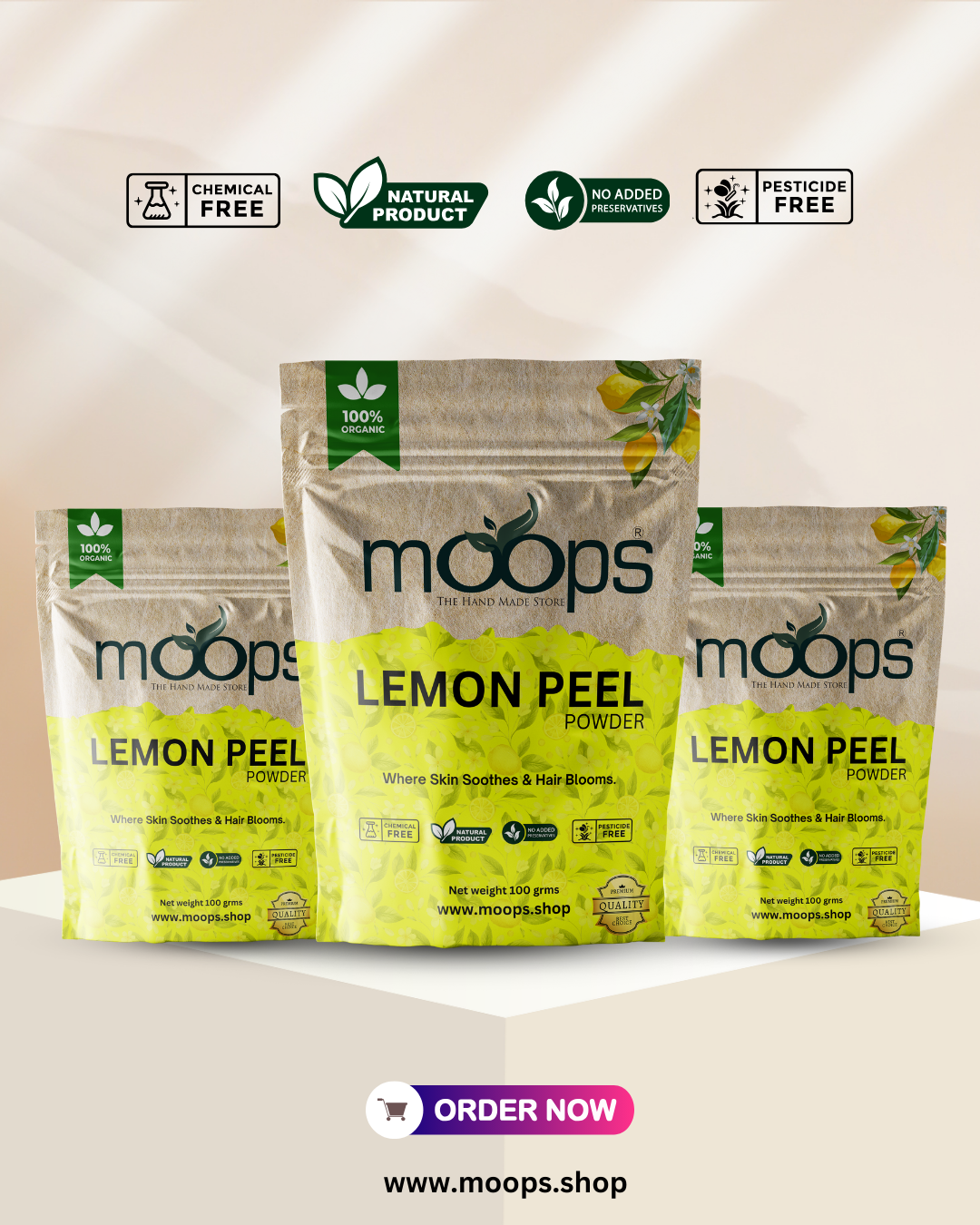 Moops Lemon Peel Powder