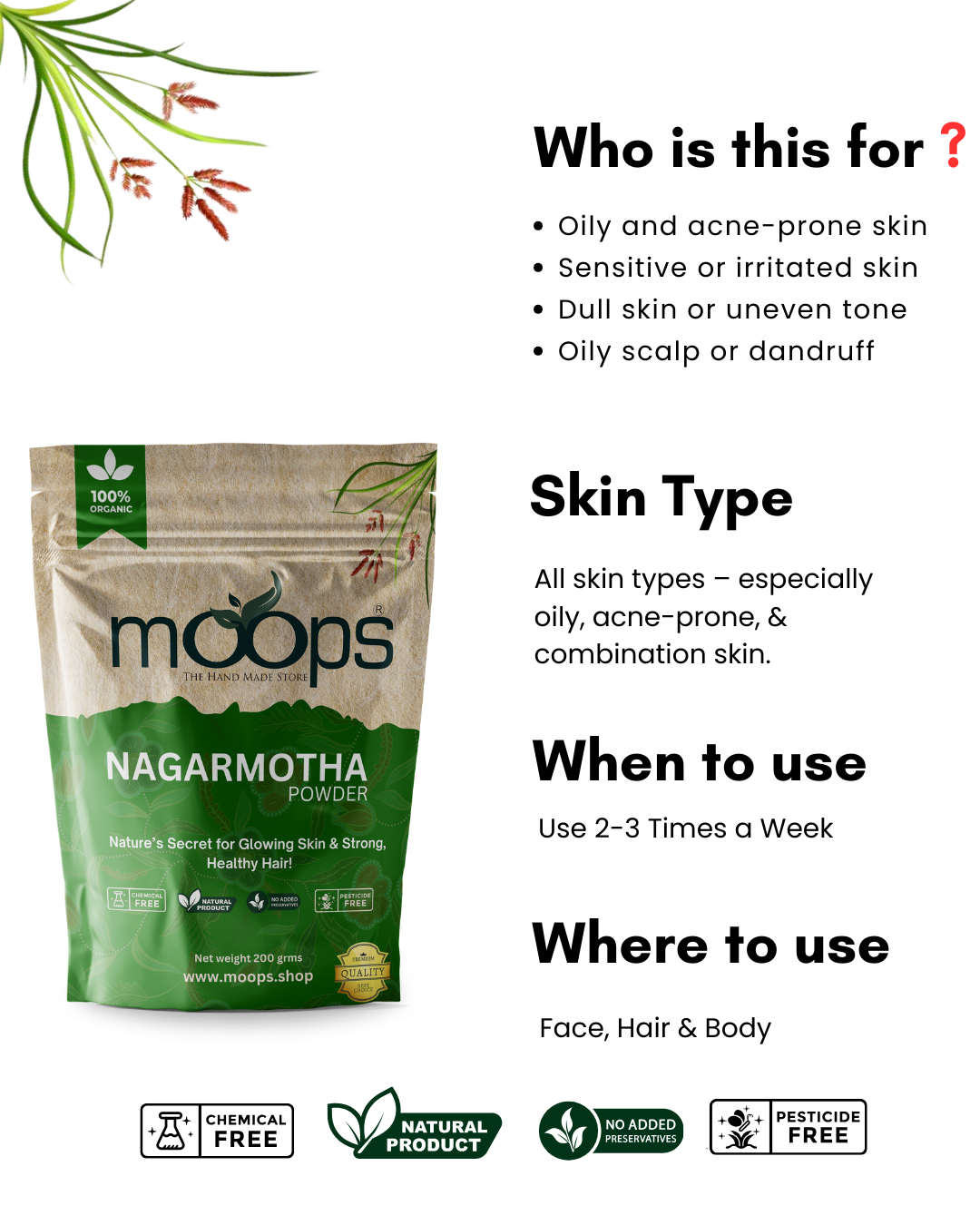 Moops Nagarmotha Powder