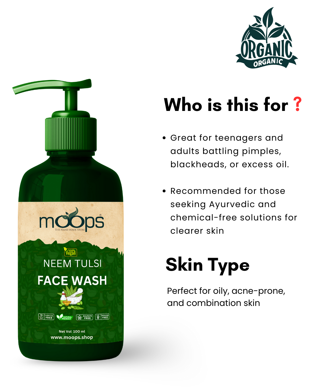 Moops Neem Tulasi Face Wash