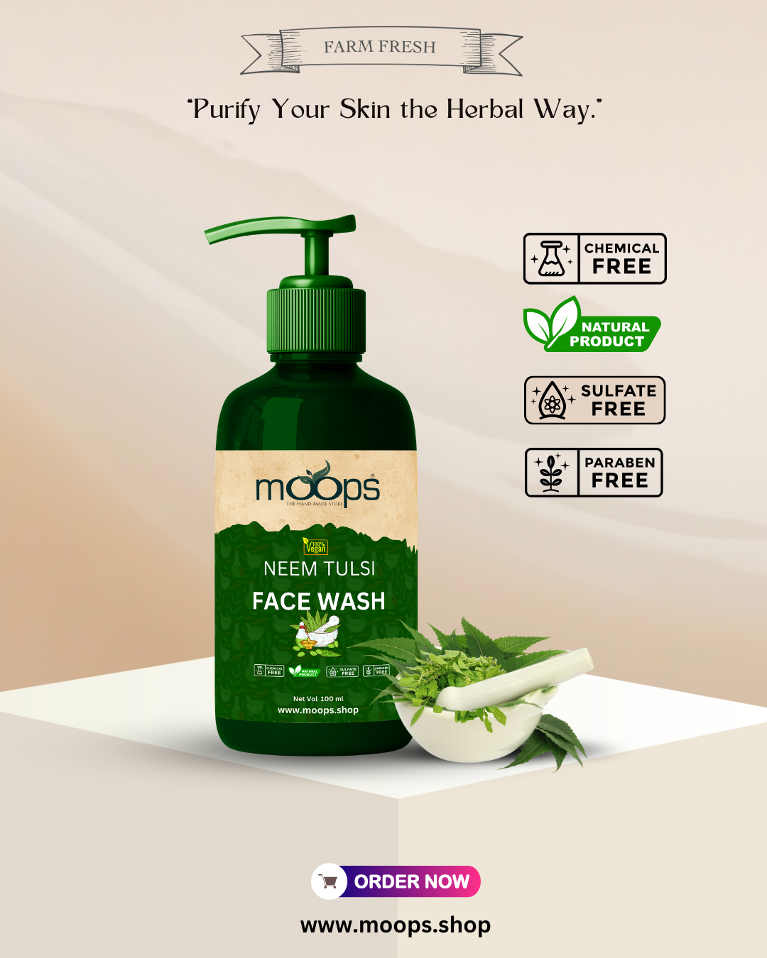 Moops Neem Tulasi Face Wash