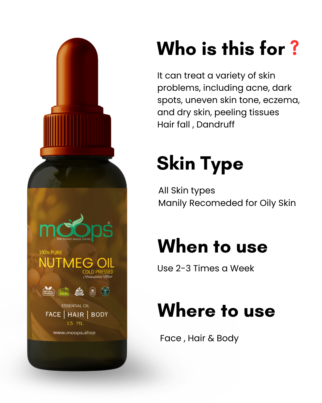 Moops Nutmeg Essential Oil
