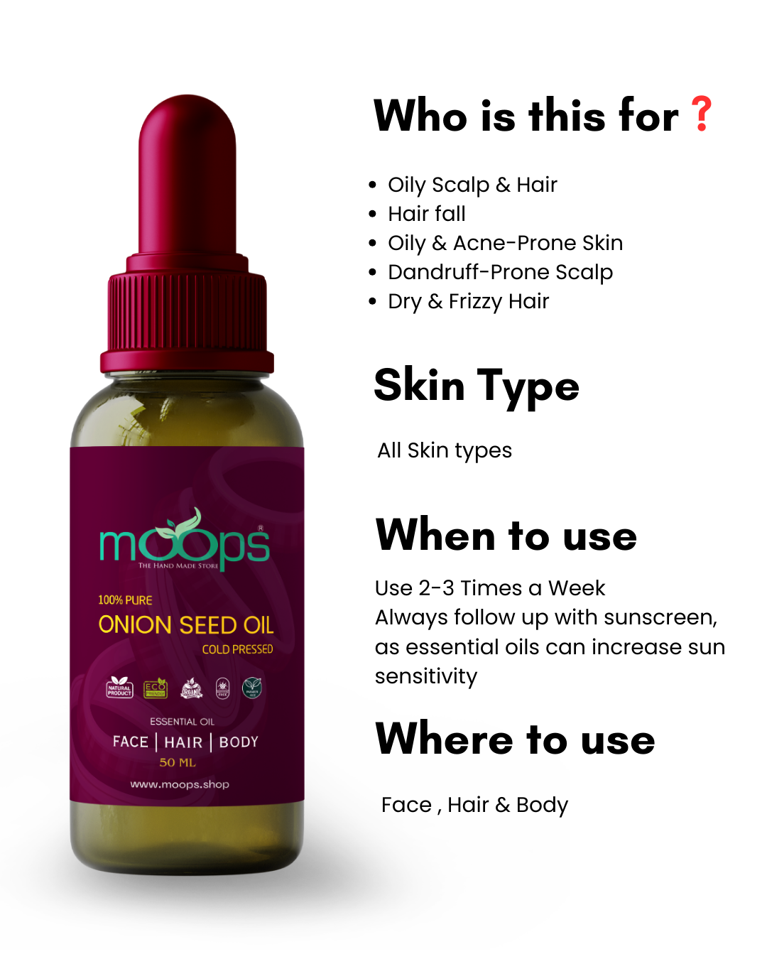 Moops Onion Seed Oil 